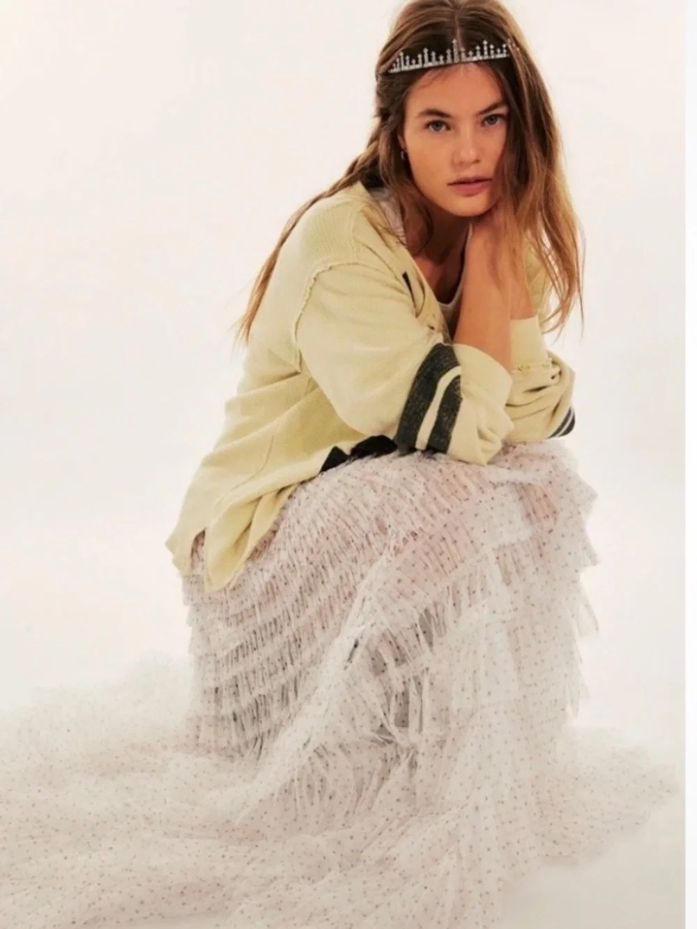 Free people return of the ruffle skirt med cream - Picture 2 of 4